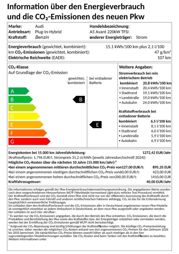 Audi-A5_Avant_e-hybrid-CO2 Label