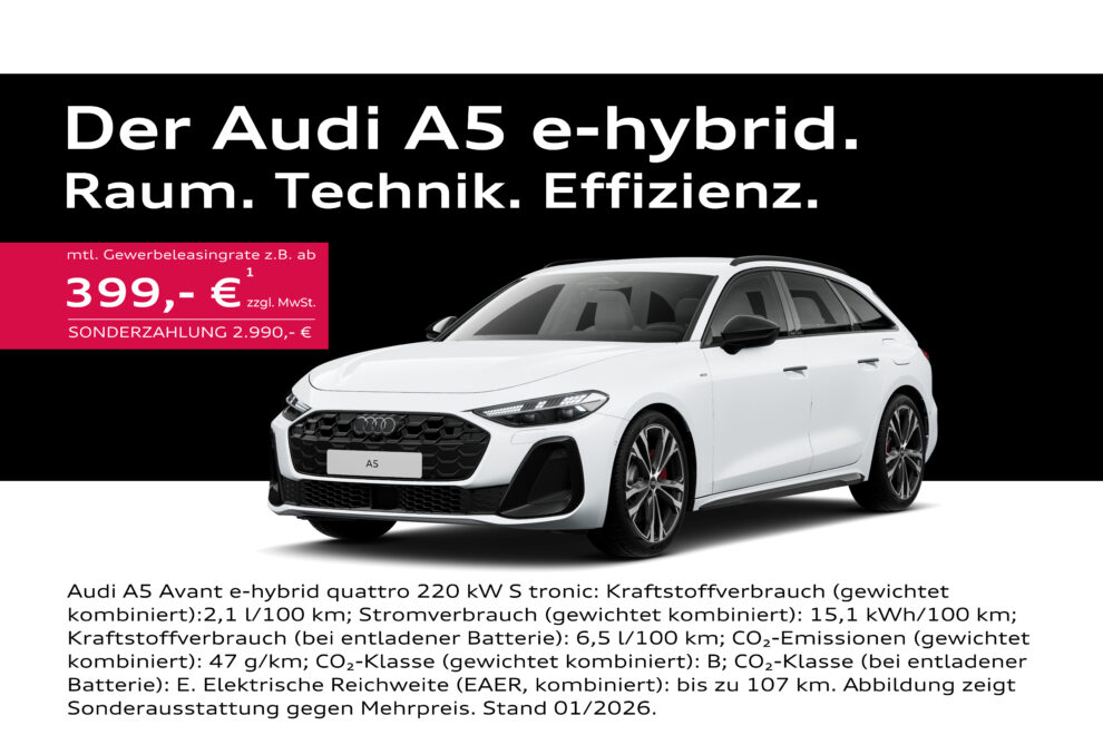 Audi A5 e hybrid weiss