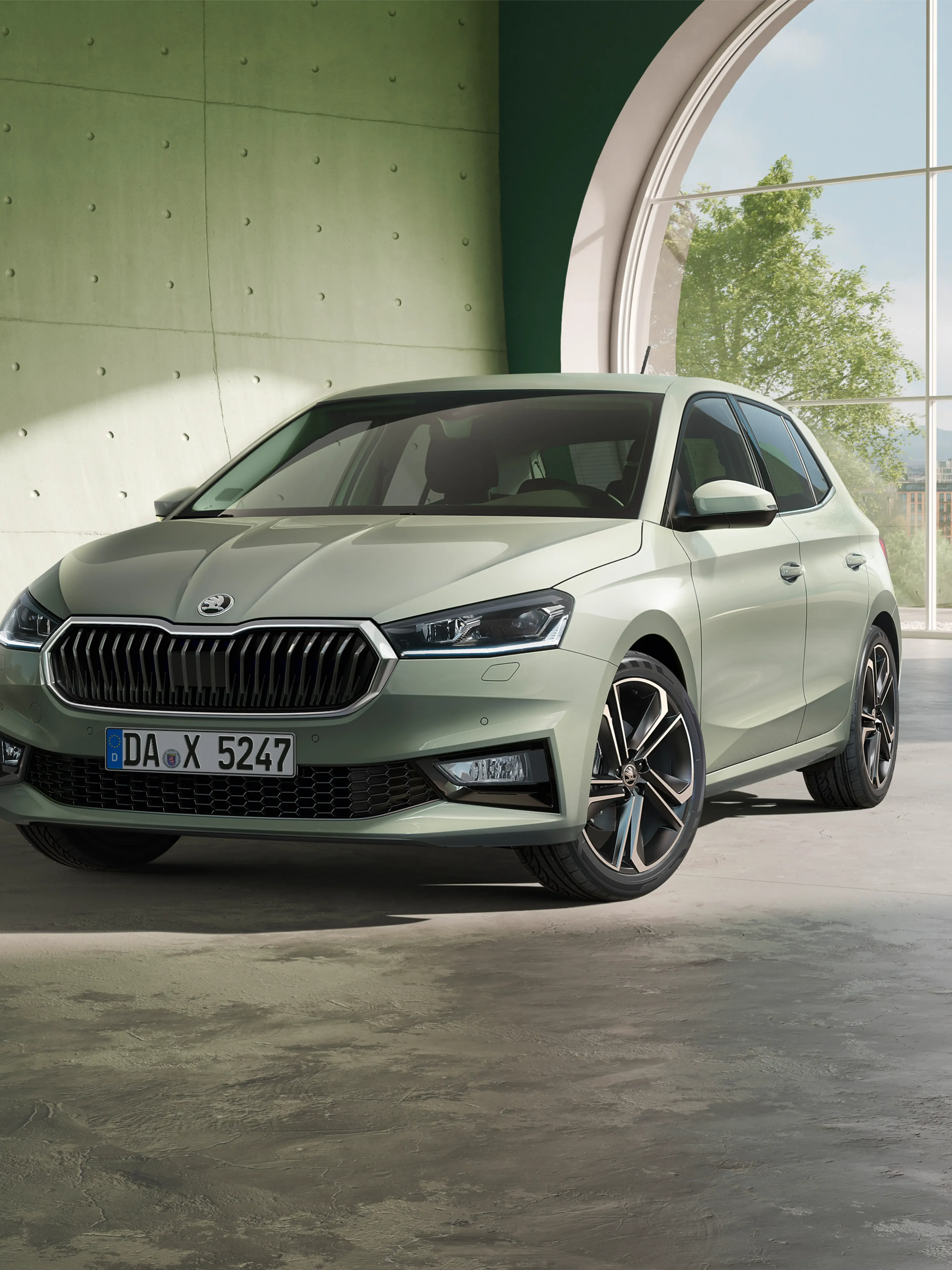 Skoda Fabia grün Frontansicht