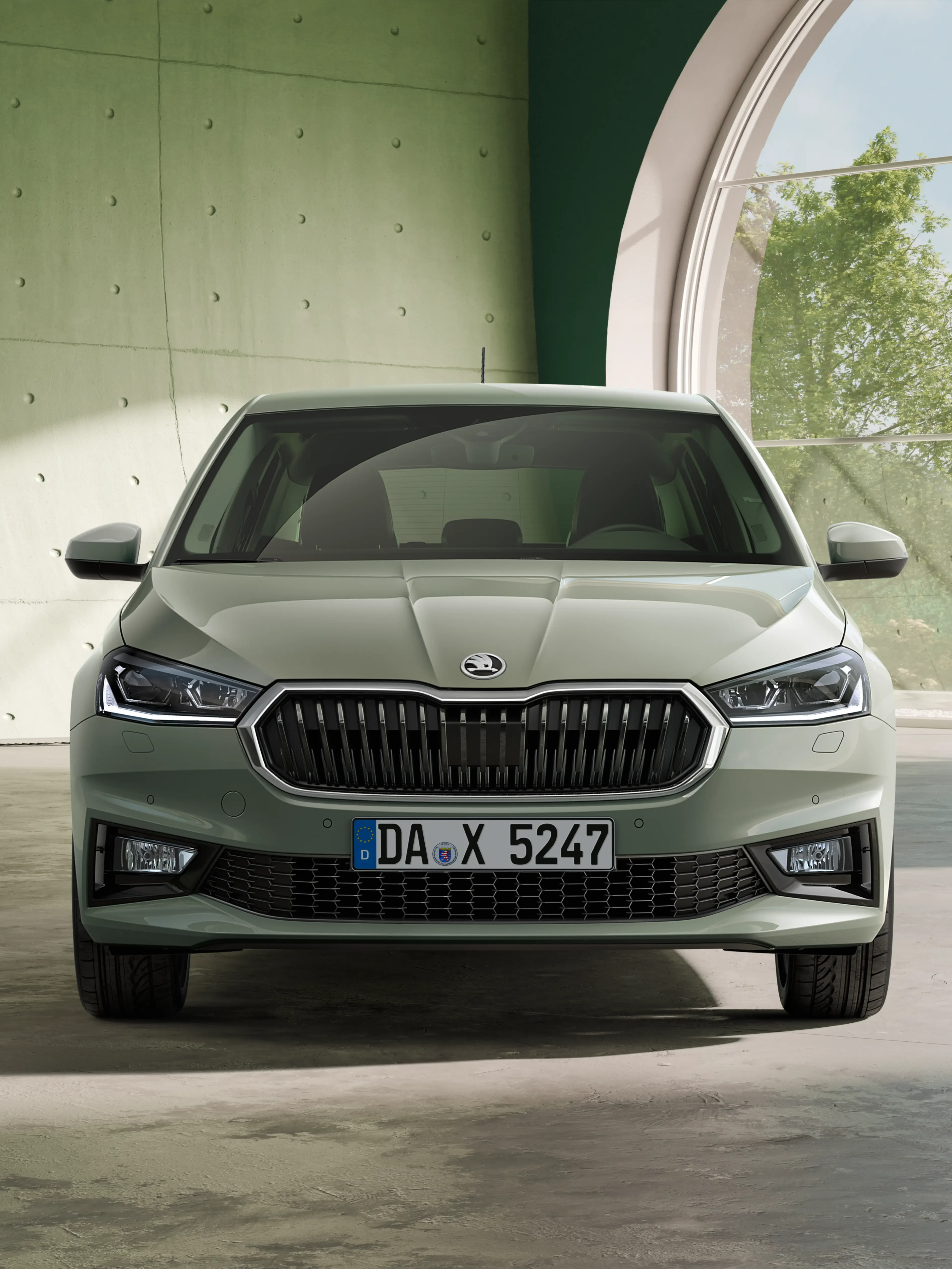Skoda Fabia grün Frontansicht