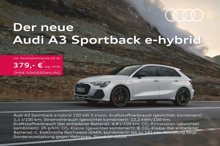 der neue audi a3 sportback e-hybrid