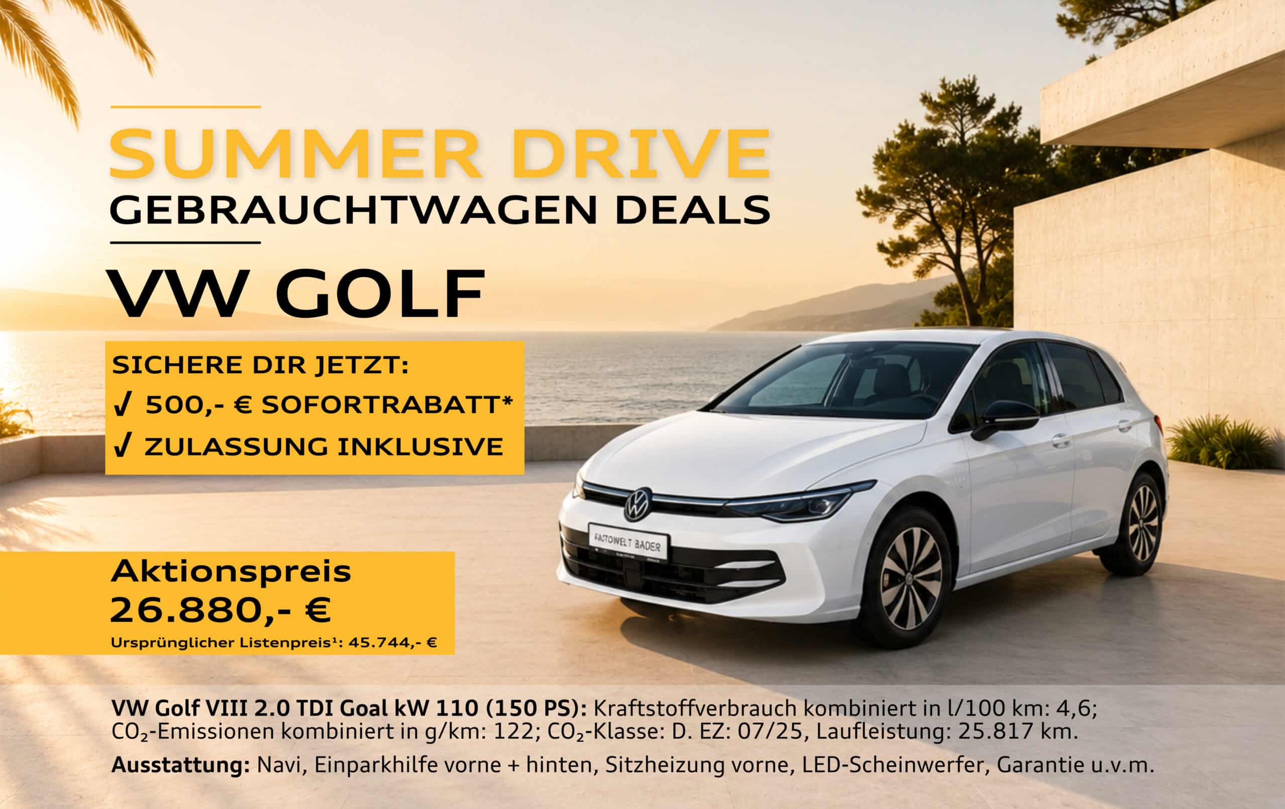 VW Golf Summer Drive Aktion